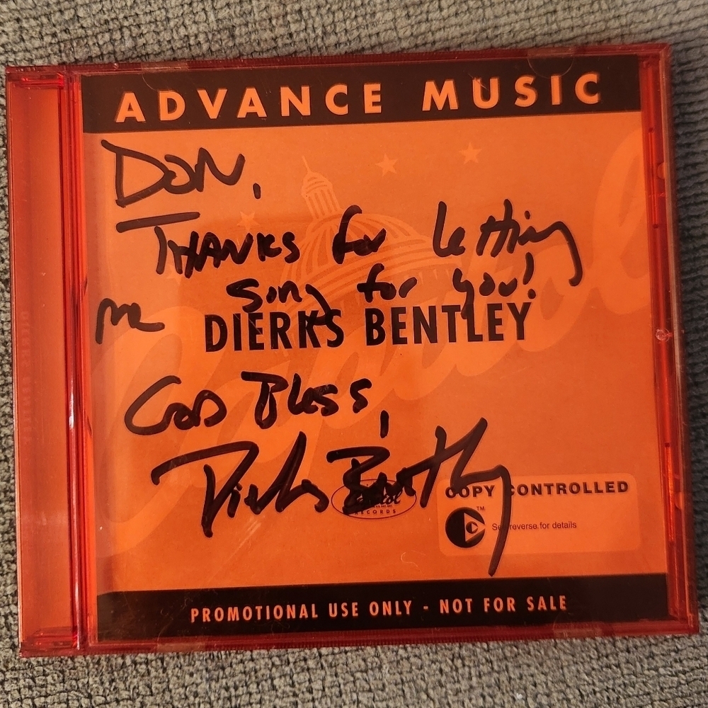 Dierks Bently Promotional CD Signed Autographed Advance Music